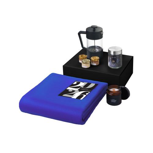 Подарочный набор c пледом, френчпрессом, чаем и медом; - купить необычные подарки в Воронеже