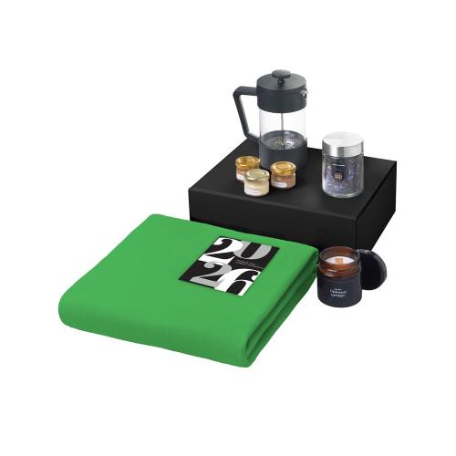 Подарочный набор c пледом, френчпрессом, чаем и медом; - купить необычные подарки в Воронеже