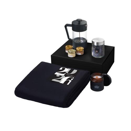 Подарочный набор c пледом, френчпрессом, чаем и медом; - купить необычные подарки в Воронеже