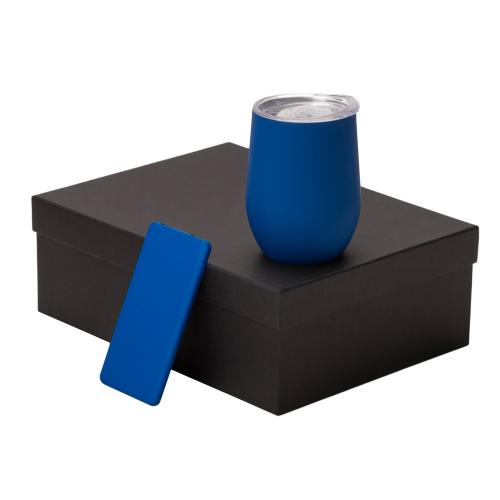 Подарочный набор с термокружкой и повербанком С1, 5000 mAh, синий