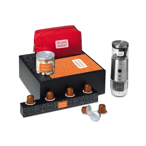 Подарочный набор Re:y. Boost с кофемашиной, капсулами и косметичкой