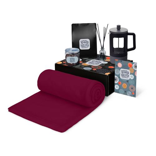 Подарочный набор Re:y. Vive с пледом, френч-прессом и кофе