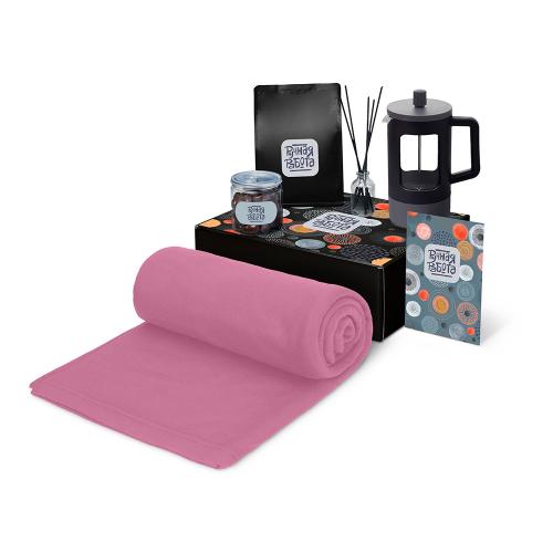 Подарочный набор Re:y. Vive с пледом, френч-прессом и кофе