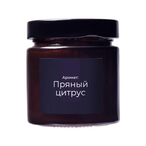 Свеча в стеклянной коричневой банке 200мл, аромат Пряный цирус; - купить необычные подарки в Воронеже