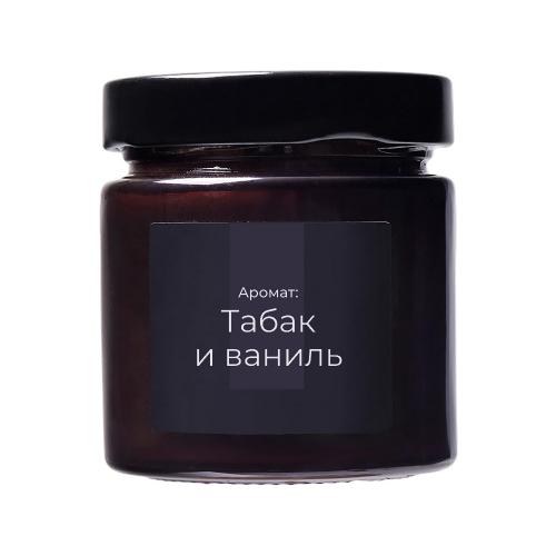 Свеча в стеклянной коричневой банке 200мл, аромат Табак и ваниль; - купить необычные подарки в Воронеже