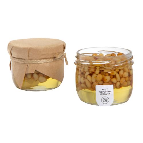 Сувенирный набор Мед с кедровыми орешками 120 гр; - купить подарки с логотипом в Воронеже