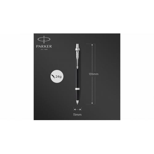 Шариковая ручка Parker IM Mat Black CT лак матовый, стержень: M, цвет чернил: blue; - купить подарки с логотипом в Воронеже