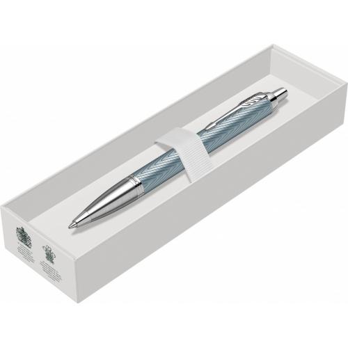 Шариковая ручка Parker IM Premium K318  Blue Grey CT, стержень: M, цвет чернил: blue; - купить именные сувениры в Воронеже