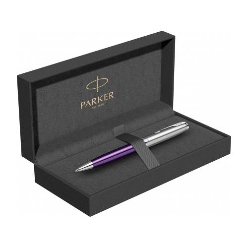 Шариковая ручка Parker Sonnet Essentials Violet SB Steel CT, цвет чернил black, перо: M; - купить подарки с логотипом в Воронеже