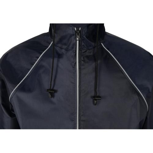 Дождевик Sunshine со светоотражающими кантами, темно-синий; - купить подарки с логотипом в Воронеже