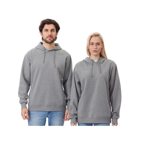 Толстовка с капюшоном оверсайз Lisbon унисекс, серый меланж