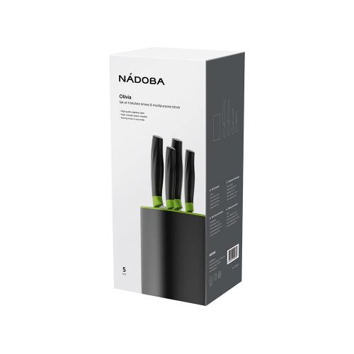 Набор из 4 кухонных ножей в универсальном блоке,  NADOBA; - купить необычные подарки в Воронеже