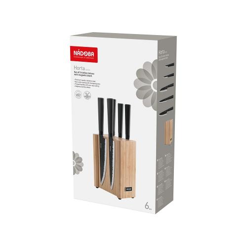 Набор из 5 кухонных ножей на магнитном блоке, NADOBA; - купить необычные подарки в Воронеже