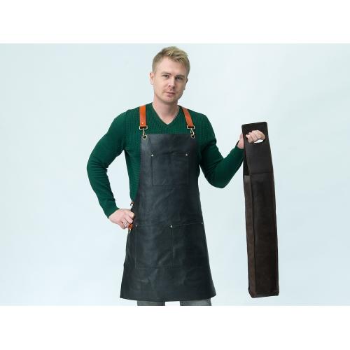 Набор: фартук из натуральной кожи в тубусе; - купить необычные подарки в Воронеже