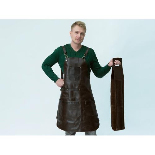 Набор: фартук из натуральной кожи в тубусе; - купить необычные подарки в Воронеже