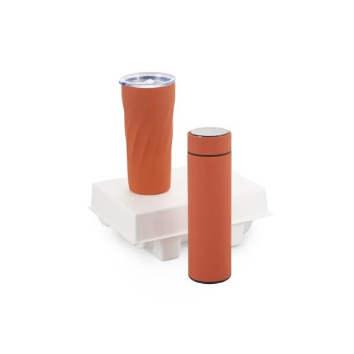 Подарочный набор FAMILY с термосом и термокружкой, оранжевый