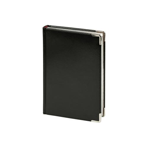 Ежедневник недатированный А5 Sidney Nebraska, черный (серебряный обрез, серебряные уголки)