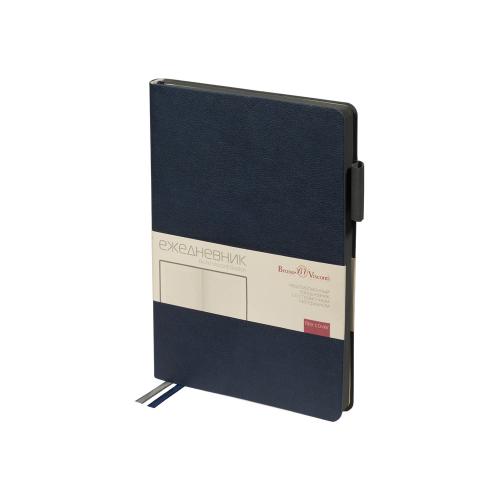 Ежедневник недатированный А5 Boston, темно-синий (серый обрез)