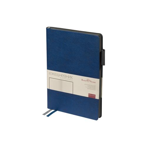 Ежедневник недатированный А5 Boston, синий (серый обрез)