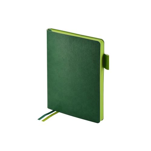 Ежедневник А5 датированный Boston 2026, зеленый с салатовым обрезом