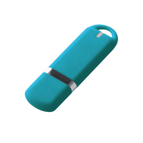 USB-флешка на 16 ГБ 3.0 USB, с покрытием soft-touch, голубой