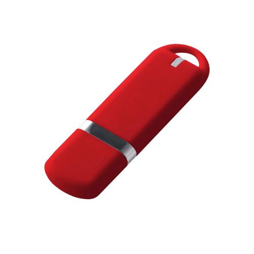 USB-флешка на 4 ГБ с покрытием soft-touch, красный