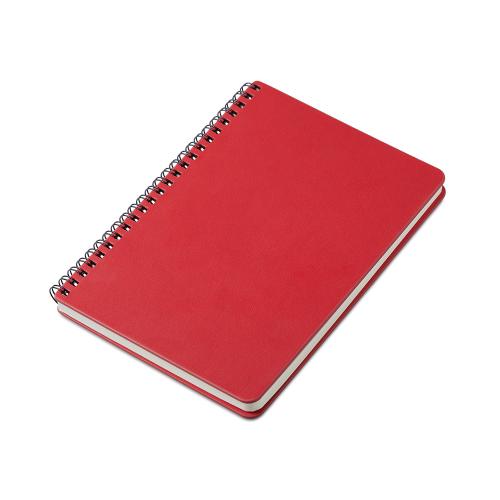 Блокнот А5 Dante из искусственной кожи на спирали, темно-красный
