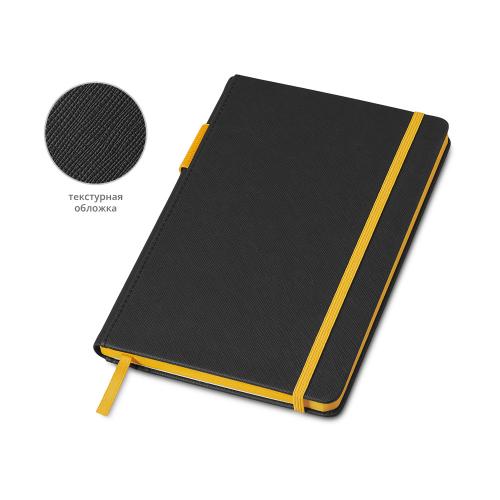 Бизнес блокнот Bossy Junior с цветным срезом, твердая обложка, 96 листов, черный и желтый