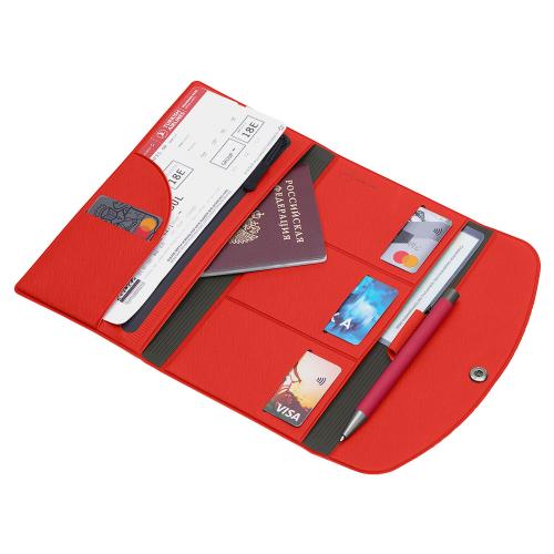 Органайзер для документов на кнопке с отделением для купюр и ручки, упаковка в индивидуальный пакет; - купить необычные подарки в Воронеже