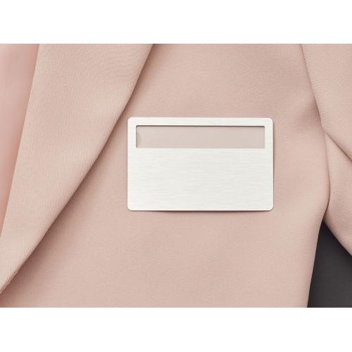 Бейдж металл+ загибушка прозрачная, 90х60мм; - купить необычные сувениры в Воронеже