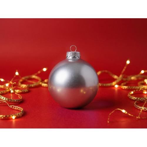 Стеклянный елочный шар Christmas bauble, серебро, металлик; - купить именные сувениры в Воронеже