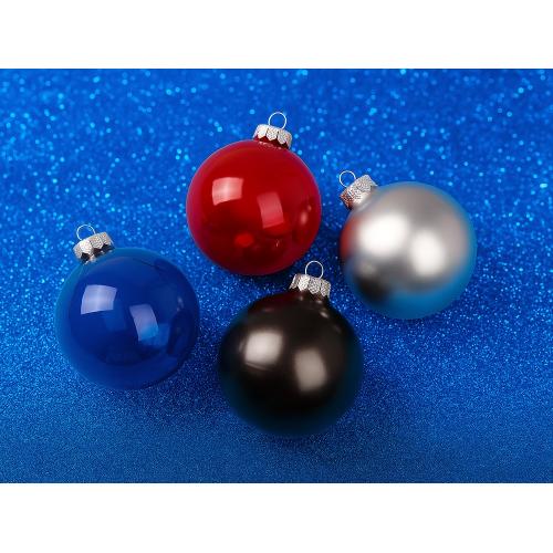 Стеклянный елочный шар Christmas bauble, серебро, металлик; - купить подарки с логотипом в Воронеже