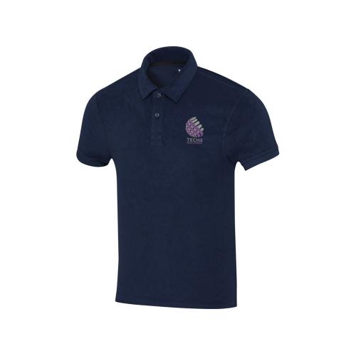 Рубашка поло унисекс Akoya из переработанного махрового материала - Темно - синий; - купить именные сувениры в Воронеже