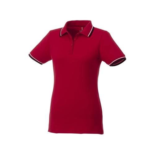 Женская футболка поло Fairfield с коротким рукавом с проклейкой, красный/темно-синий/белый