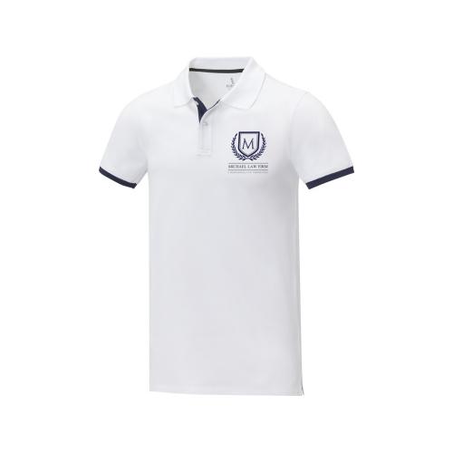 Morgan Двухцветное мужское поло с коротким рукавом ; - купить именные сувениры в Воронеже