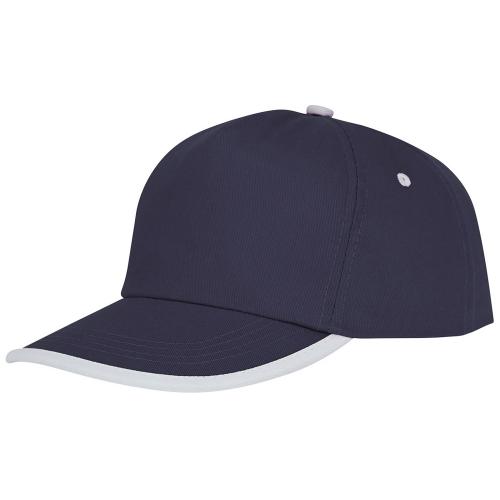 Пятипанельная кепка Nestor с окантовкой, темно-синий/белый