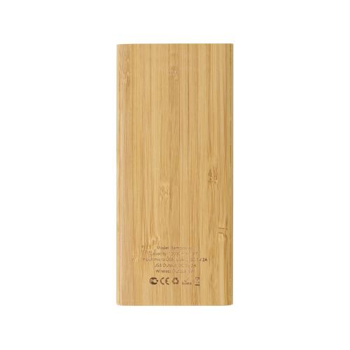 Внешний беспроводной аккумулятор из бамбука Bamboo Air; - купить подарки с логотипом в Воронеже