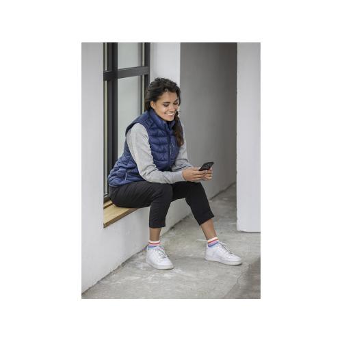 Женский утепленный жилет Pallas  из переработанных материалов по стандарту GRS - Темно - синий; - купить подарки с логотипом в Воронеже