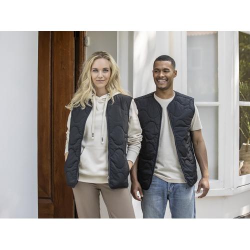 Quartz утепленный жилет унисекс из переработанного материала GRS - сплошной черный; - купить именные сувениры в Воронеже