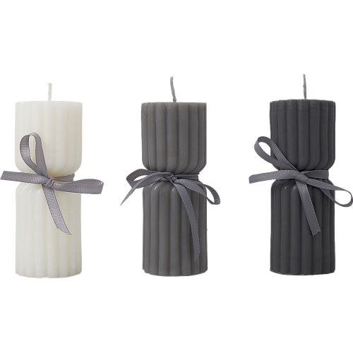 Набор свечей с гранями Vela, темно-серый; - купить именные сувениры в Воронеже
