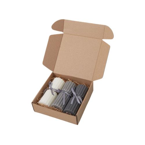 Набор свечей с гранями Vela, темно-серый; - купить необычные подарки в Воронеже