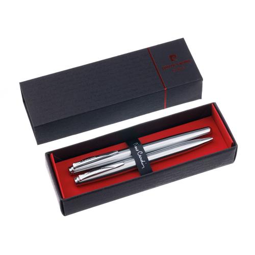 Набор Pierre Cardin PEN&PEN: ручка шариковая + роллер. Цвет - стальной. Упаковка Е.; - купить необычные подарки в Воронеже