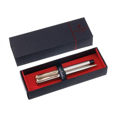 Набор Pierre Cardin PEN&PEN: ручка шариковая + роллер. Цвет - серебристый. Упаковка Е.; - купить необычные подарки в Воронеже