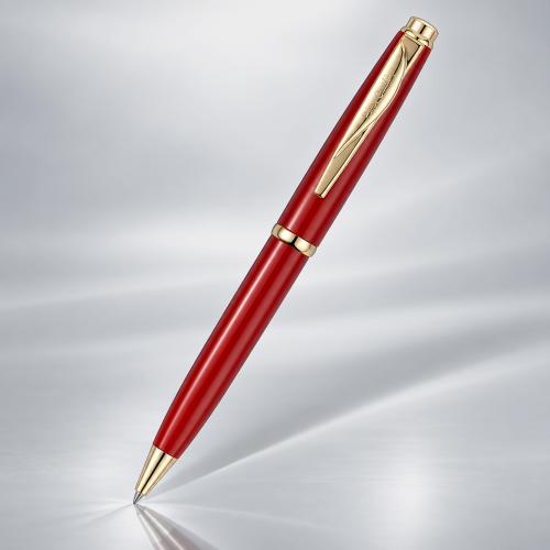 Ручка шариковая Pierre Cardin коллекция ГАММА КЛАССИКА (GAMME CLASSIC). Корпус - латунь с лакированным покрытием. Отделка и детали дизайна - сталь с позолотой. Цвет - красный. Упаковка E.