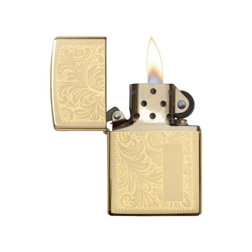 Зажигалка ZIPPO Venetian с покрытием High Polish Brass, латунь/сталь, золотистая; - купить необычные подарки в Воронеже