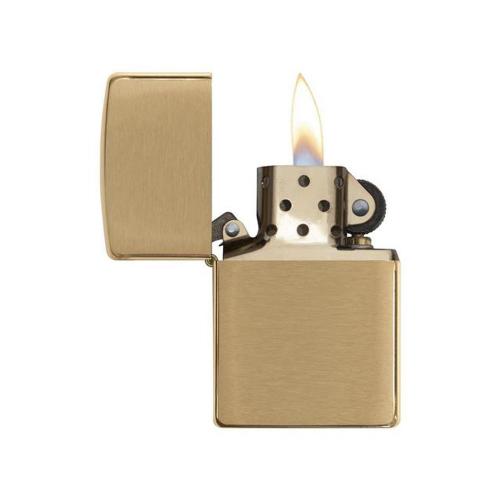 Зажигалка ZIPPO с покрытием Brushed Brass, латунь/сталь, золотистая, матовая; - купить необычные подарки в Воронеже
