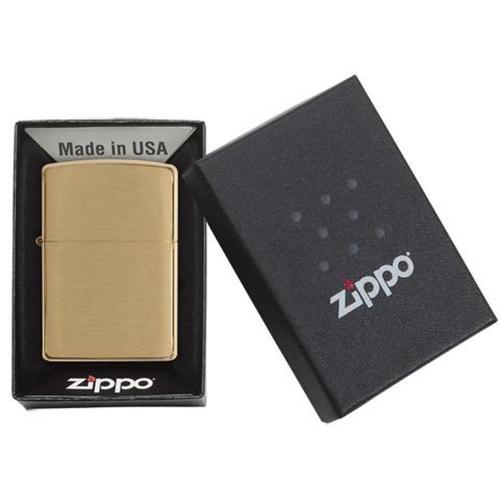 Зажигалка ZIPPO с покрытием Brushed Brass, латунь/сталь, золотистая, матовая; - купить именные сувениры в Воронеже