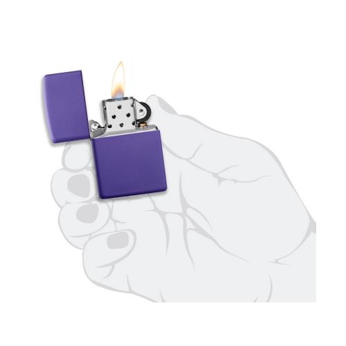 Зажигалка ZIPPO Classic с покрытием Purple Matte, латунь/сталь, фиолетовая, матовая; - купить подарки с логотипом в Воронеже