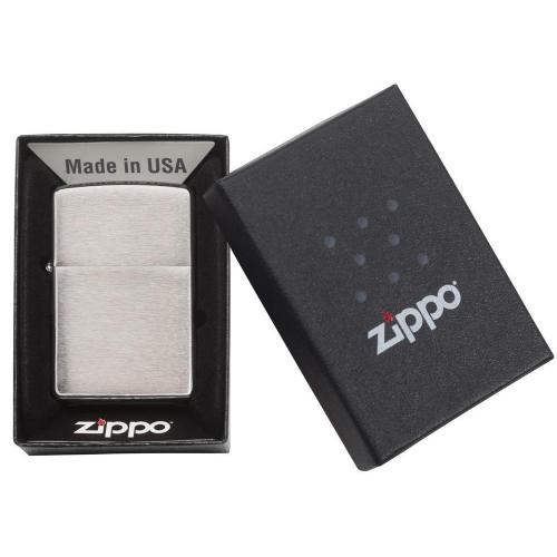 Зажигалка ZIPPO Classic с покрытием Brushed Chrome, латунь/сталь, серебристая, матовая; - купить именные сувениры в Воронеже
