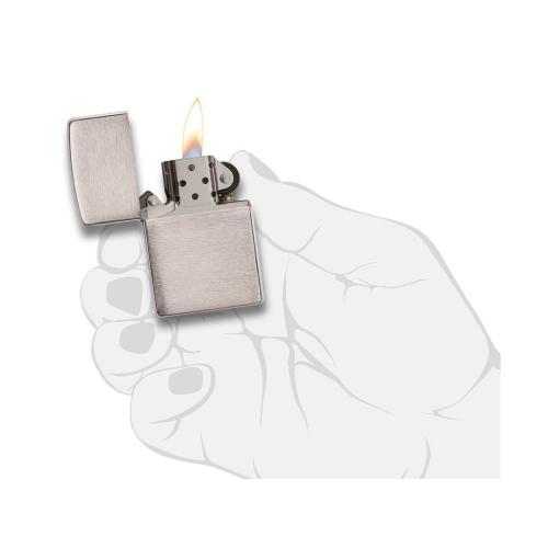Зажигалка ZIPPO Classic с покрытием Brushed Chrome, латунь/сталь, серебристая, матовая; - купить необычные сувениры в Воронеже